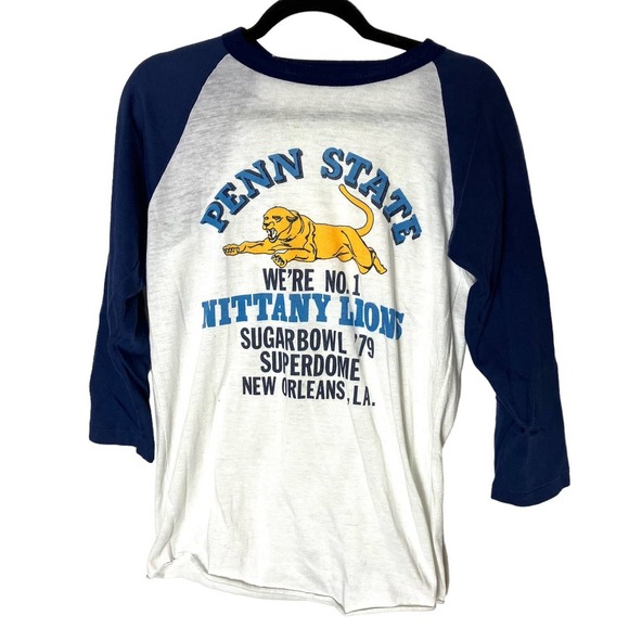 Vintage 1978 Penn State Sugarbowl Baseball Tee Large - Picture 1 of 4